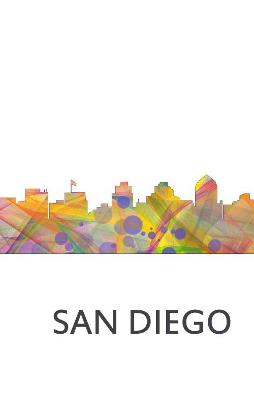San Diego California Skyline WB1 by Marlene Watson
