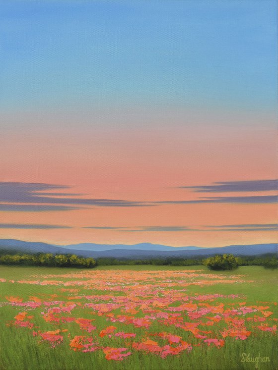 Sky Blush - Colorful Flower Field Landscape