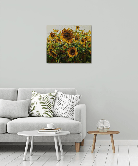 Sunflowers  Impasto Oil painting