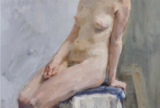 Seated nude girl