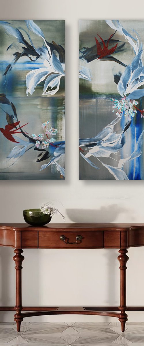 Where Swallows Dance Diptych by Novi Lim