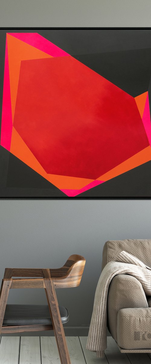 Abstract Painting - Diamond Pink - 95x95cm - Ronald Hunter - 05N by Ronald Hunter