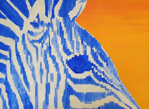 Zebra head by Peter Beckett