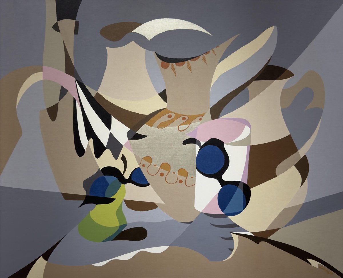 Abstract Oil Painting By Lianna Ohanian, 39 X 31", Abstract Harmony, Original Artwork