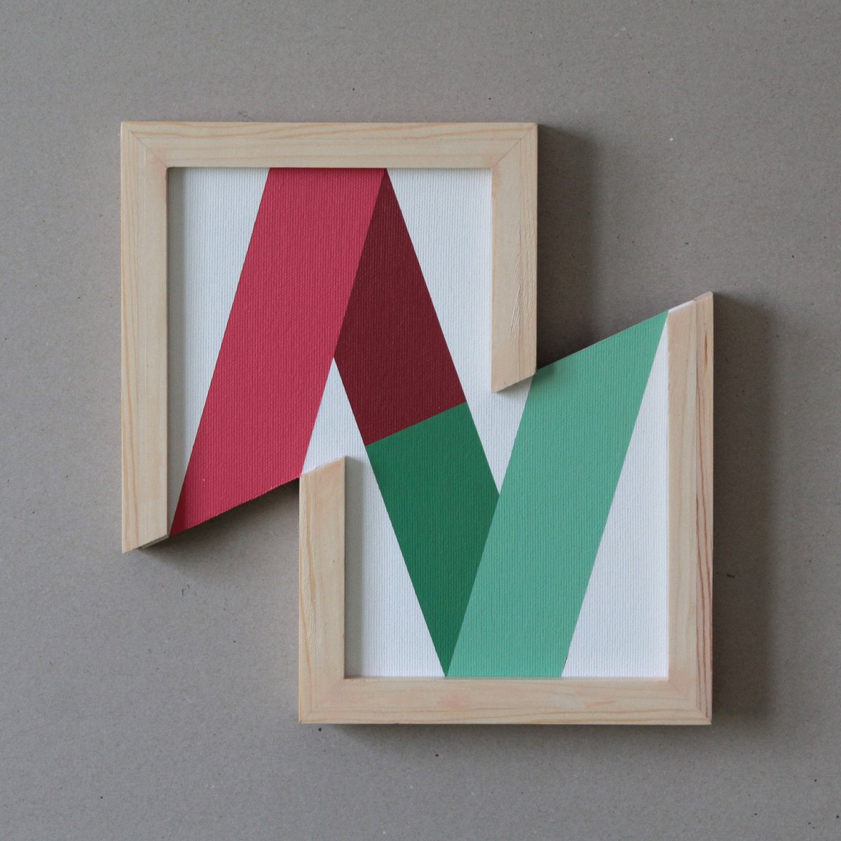 Geometric Abstract Acrylic Painting By Martin Singer, 10 X 11", Ccb2P-23, Original Artwork