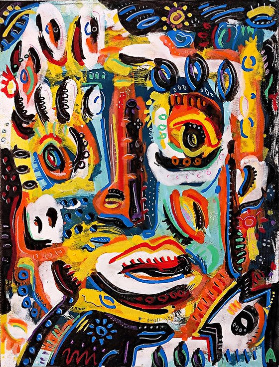 CRAZY FACE 30x40cm