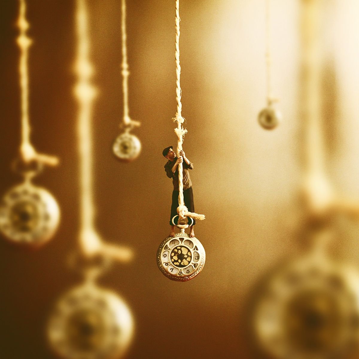 Surrealistic Portrait Photograph By Achraf Baznani, 13 X 13, An Expected End, Original Artwork