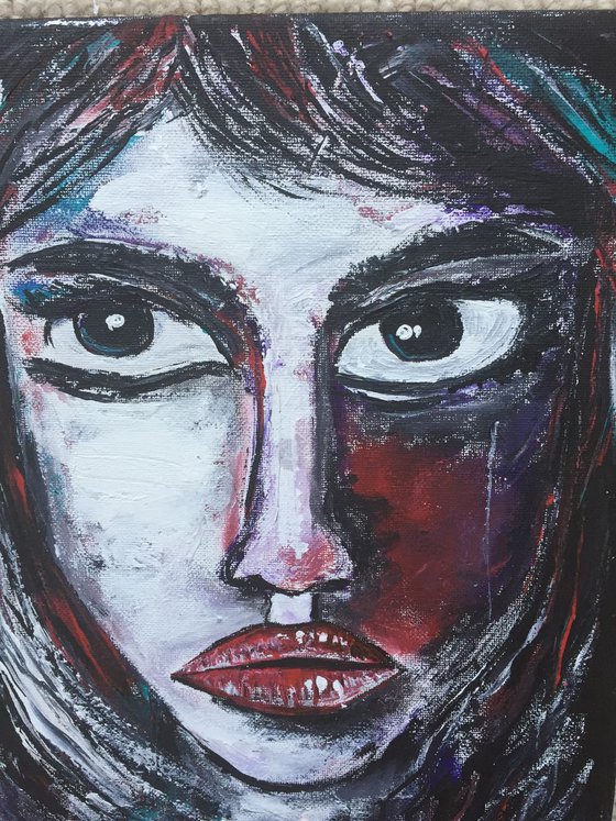 Red Face Portrait Woman Face Beautiful Paintings Girl Face Portraits Art For Sale Buy Art Online Gift Ideas 30x23cm Free Shipping Worldwide