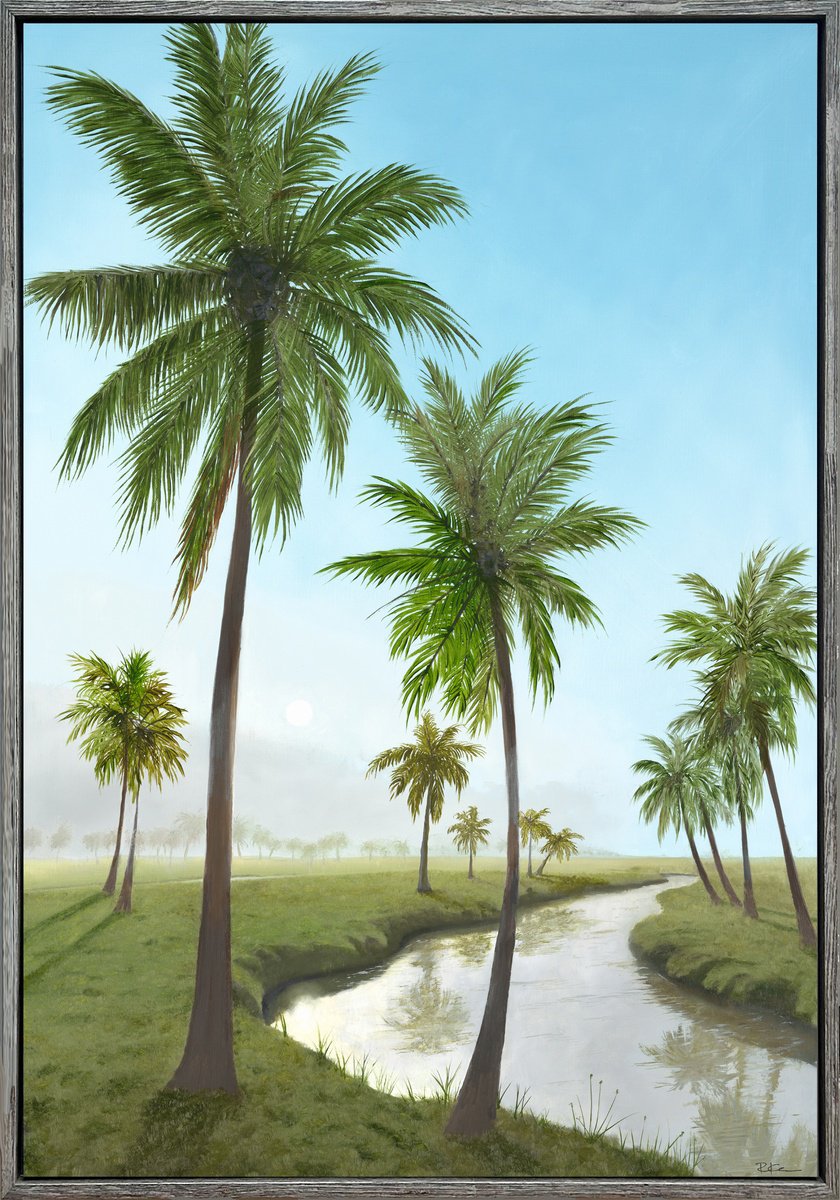 River Of Quiet Palms By Robert Kerr, 29 X 41, Artwork For Sale On Artfinder
