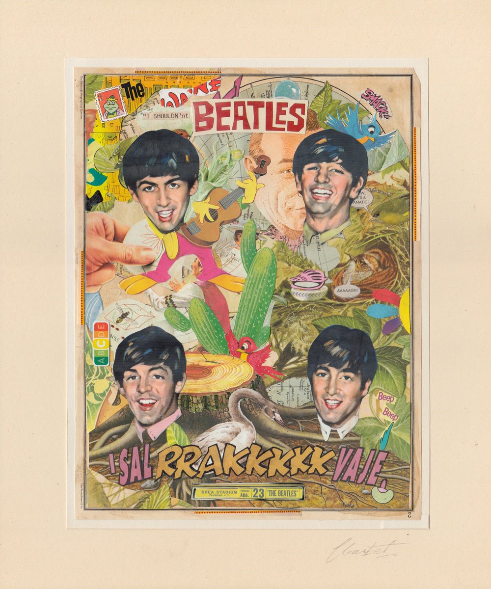 Portrait Collage By Jon Garbet, 12 X 14, The Beatles, Original Artwork