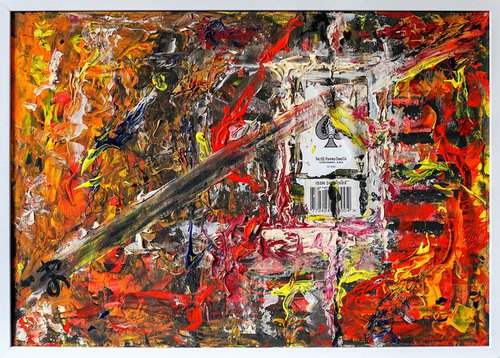 - Cross out - Colorful Abstract Expressive Mixed-media Painting by Retne by Retne