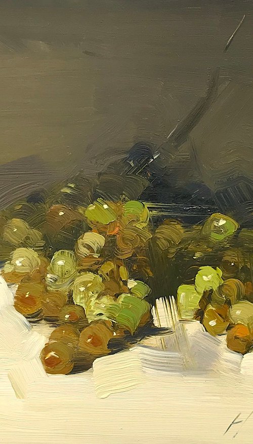 Grapes, Still Life Original oil painting, Handmade artwork, One of a kind by Vahe Yeremyan
