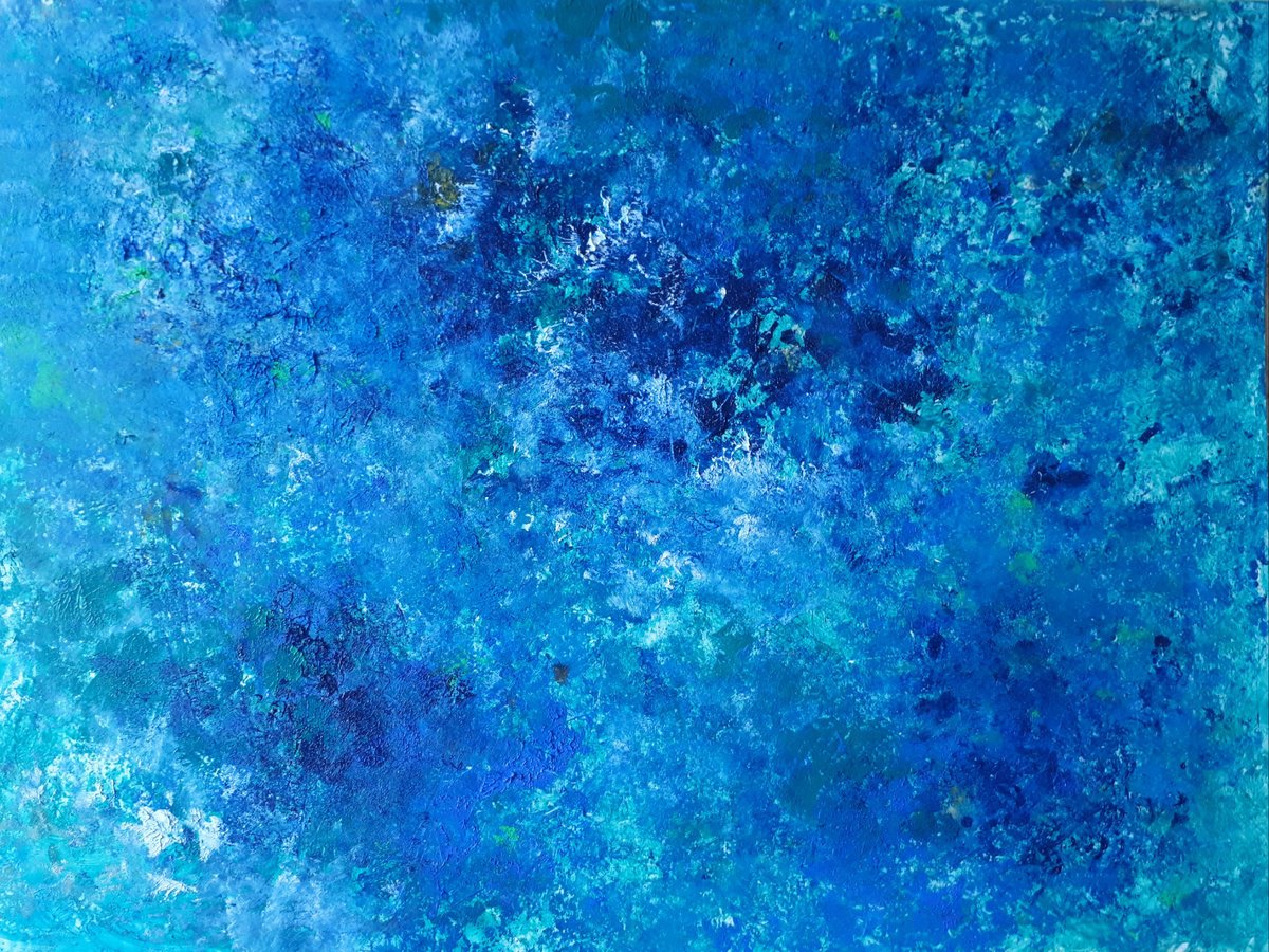 Abstract Landscape Painting By Olga Onopko, 28 X 20", Sea - ? - ?Depth, Original Artwork