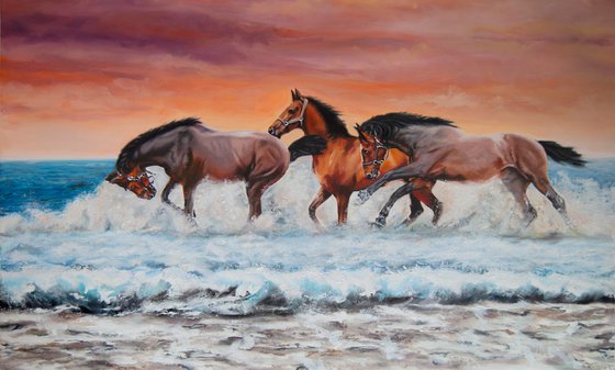 Running horses