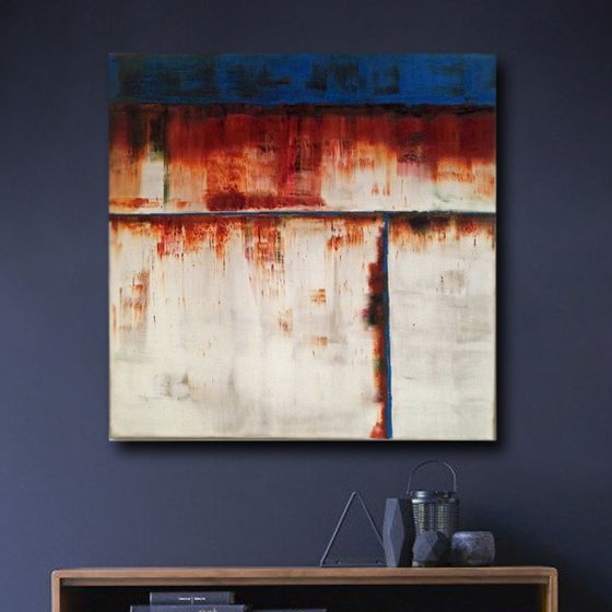 Original Abstract Painting - Rusty Blue