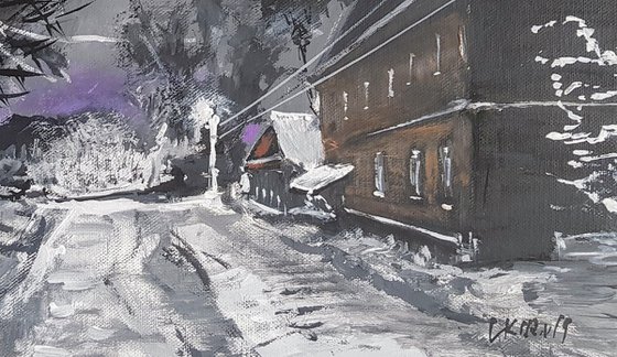Old house street, winter