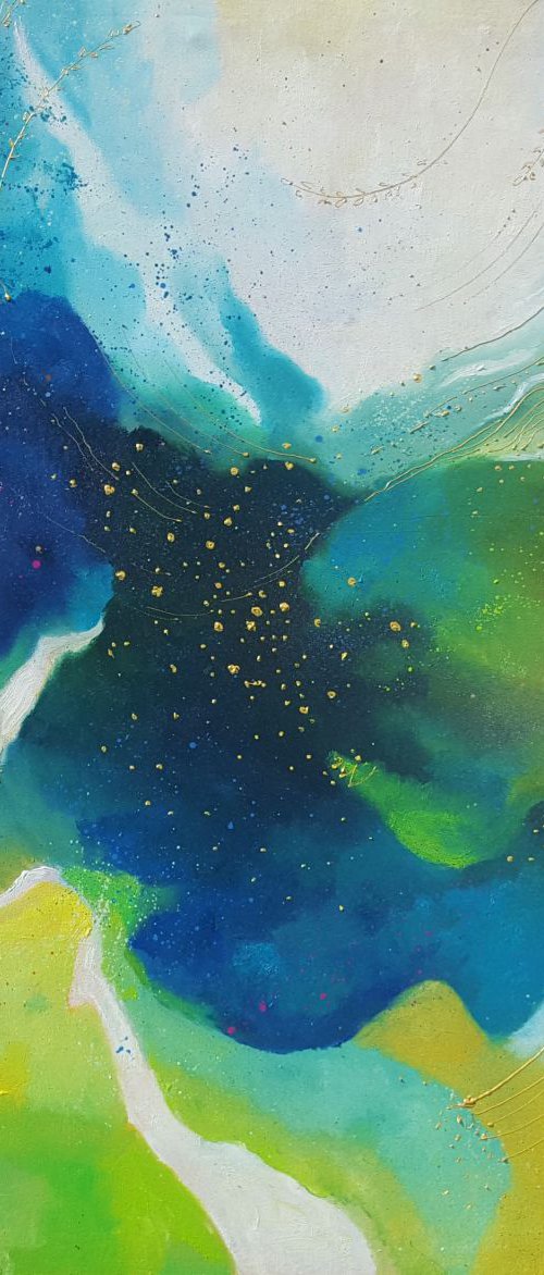 Stream of Life (120x120cm) by Simon Tünde