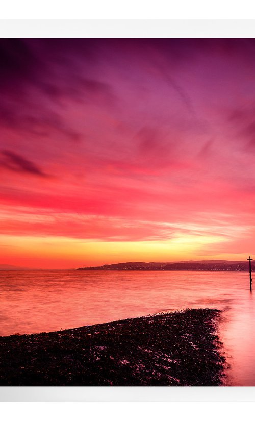 Vibrant Red Sunset by Lynne Douglas