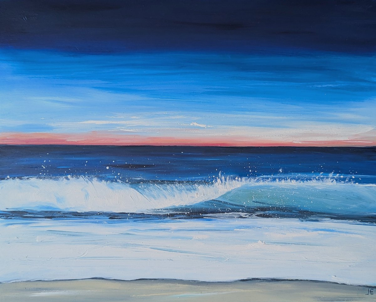 Impressionistic Landscape Oil Painting By Jo Earl, 10 X 8, Crashing Waves, Original Artwork