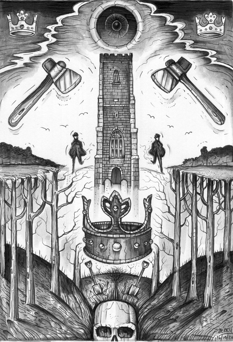 Surrealistic Landscape Drawing By Spencer John Derry, 8 X 12", No Diggin