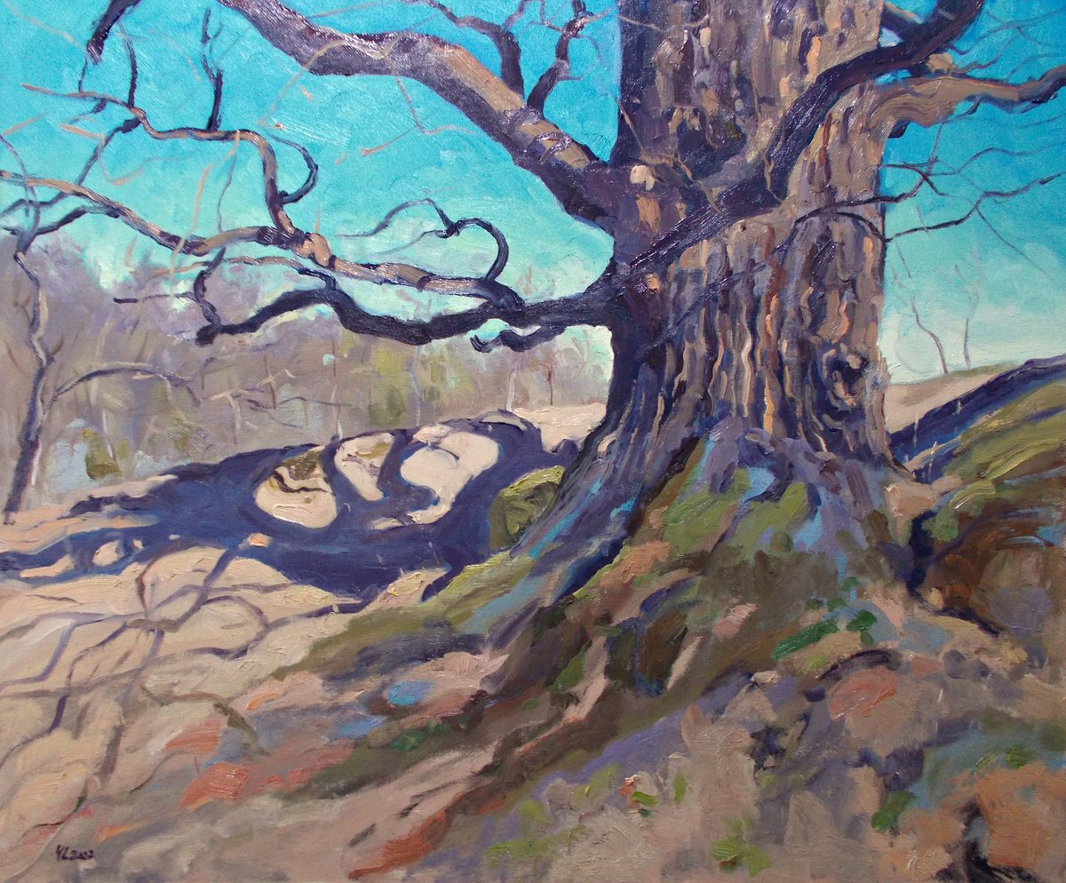 Impressionistic Landscape Oil Painting By Yuanyuan Liu, 26 X 21", Early Spring, Original Artwork