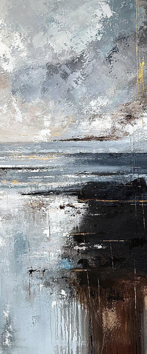 Where Silver Skies Meet Firelight-seascape by Tatiana Malinovscaia