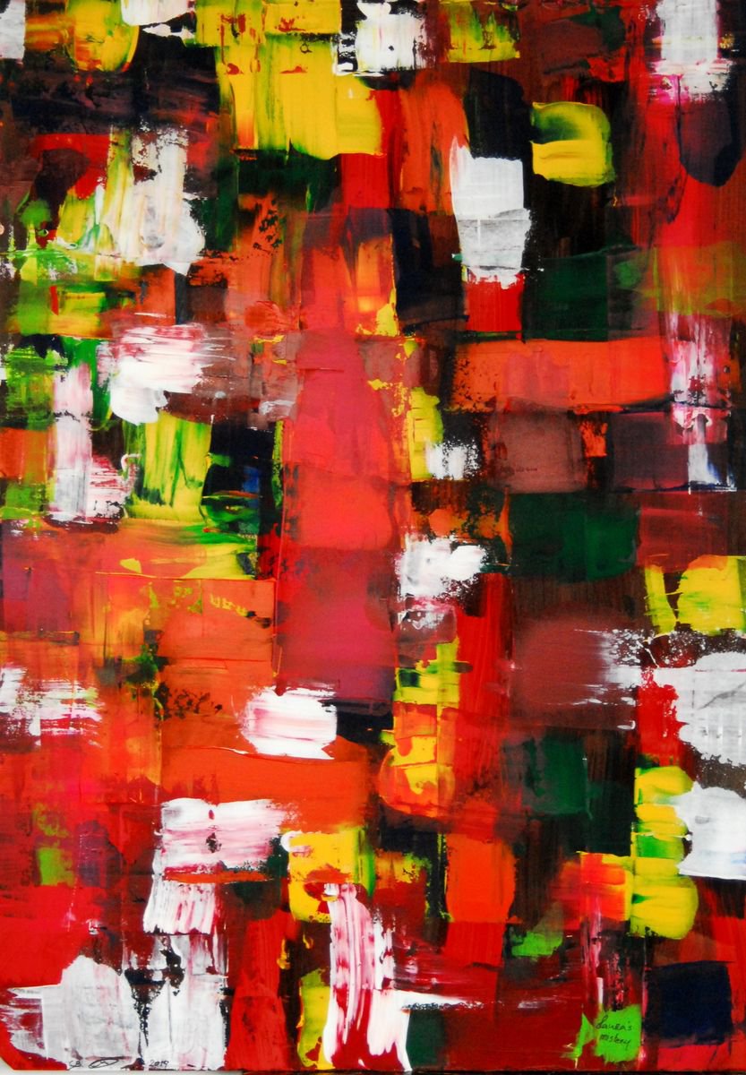 Abstract Acrylic Painting By Cb., 28 X 39, Laura