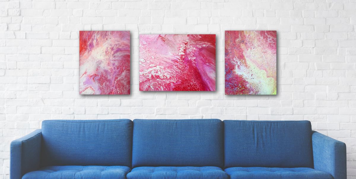 Find Your Peace - FREE WORLDWIDE SHIPPING - Original Triptych, Abstract PMS Acrylic Pain... by Preston M. Smith (PMS)