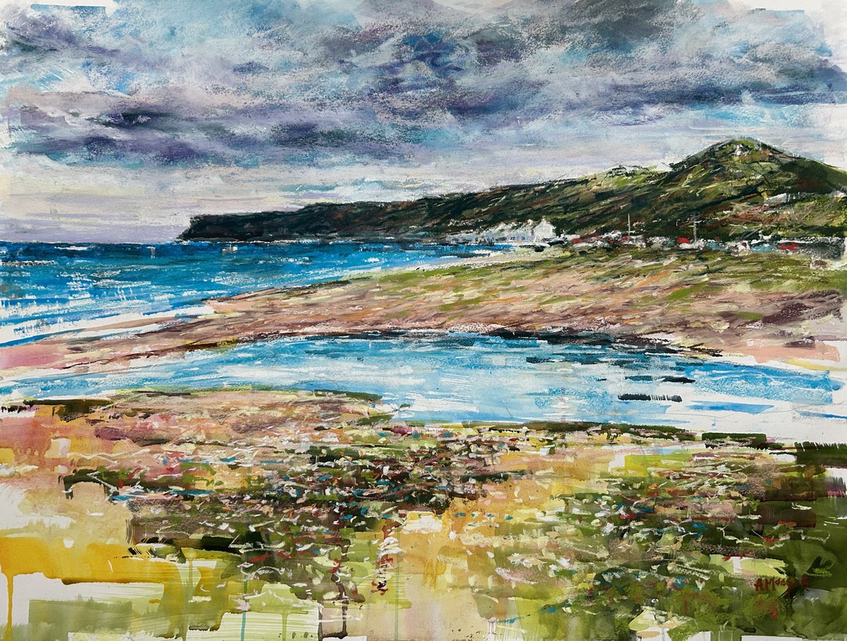 Impressionistic Drawing , The Ship At Saltburn By Andrew Moodie, 24 X 18, Artwork For Sale On Artfinder