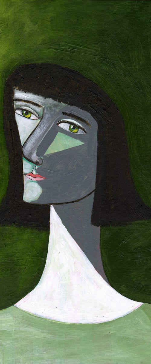 Woman with Green Eyes by Sharyn Bursic
