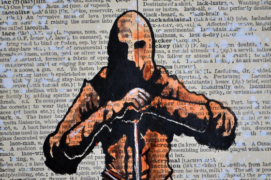 Hangman - Collage Art on English Dictionary Vintage Page