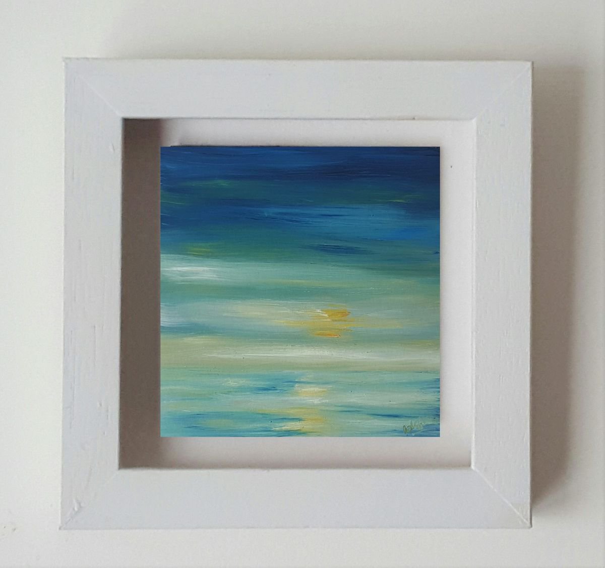 Hazy Morning Blues - Semi Abstract Sunrise seascape by Niki Purcell