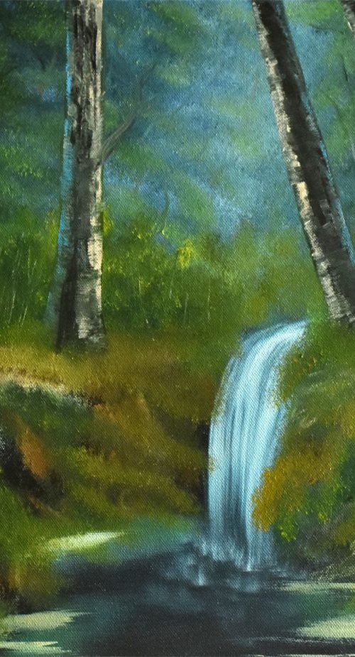 Forest waterfall by Goutami Mishra