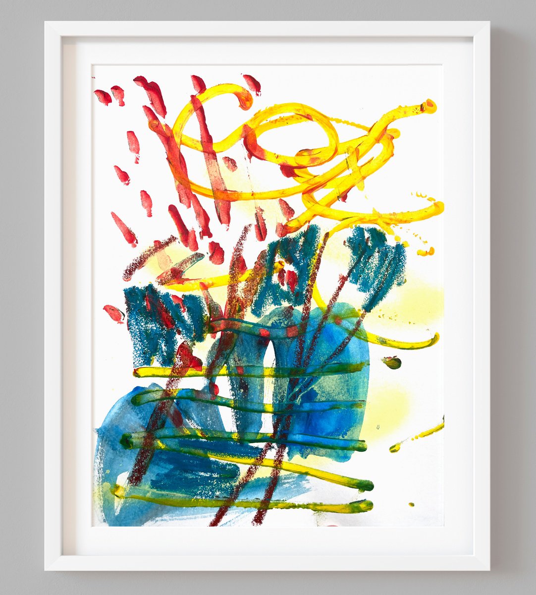 Abstract Painting By Evgenia Makarova, 8 X 11, Abstract Composition Si1, Original Artwork