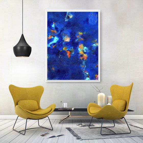 Across the Starlit Sky - Large Textural Abstract Painting by Kathy Morton Stanion