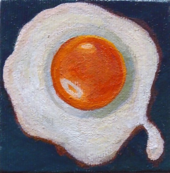 Fried Egg - Miniature Oil Painting