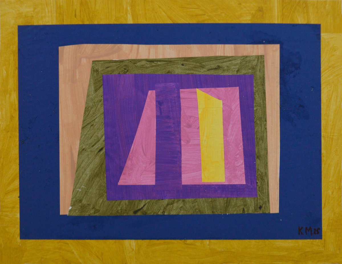 Abstract Collage By Mykola Kozlovsky, 13 X 10", Abstract Composition No.36, Original Artwork