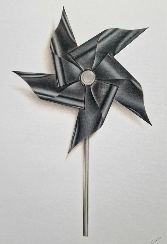 Black Foil Seaside Windmill