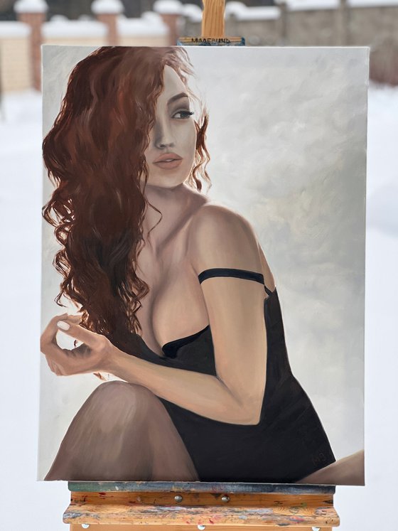 Little Black Dress, 60 х 80 cm, oil on canvas