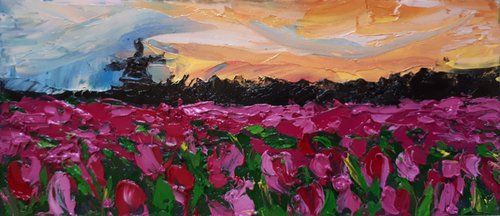 Tulip Fields II...  / FROM MY A SERIES OF MINI WORKS LANDSCAPE by Salana Art Gallery