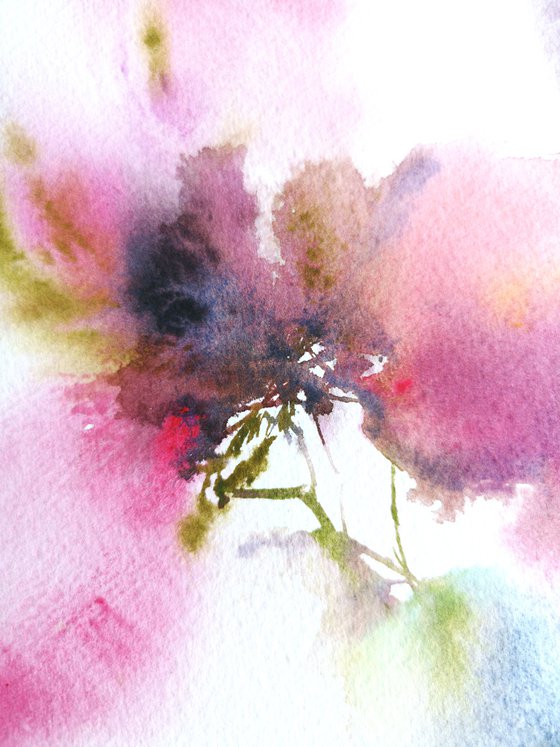Watercolor floral painting Rendezvous