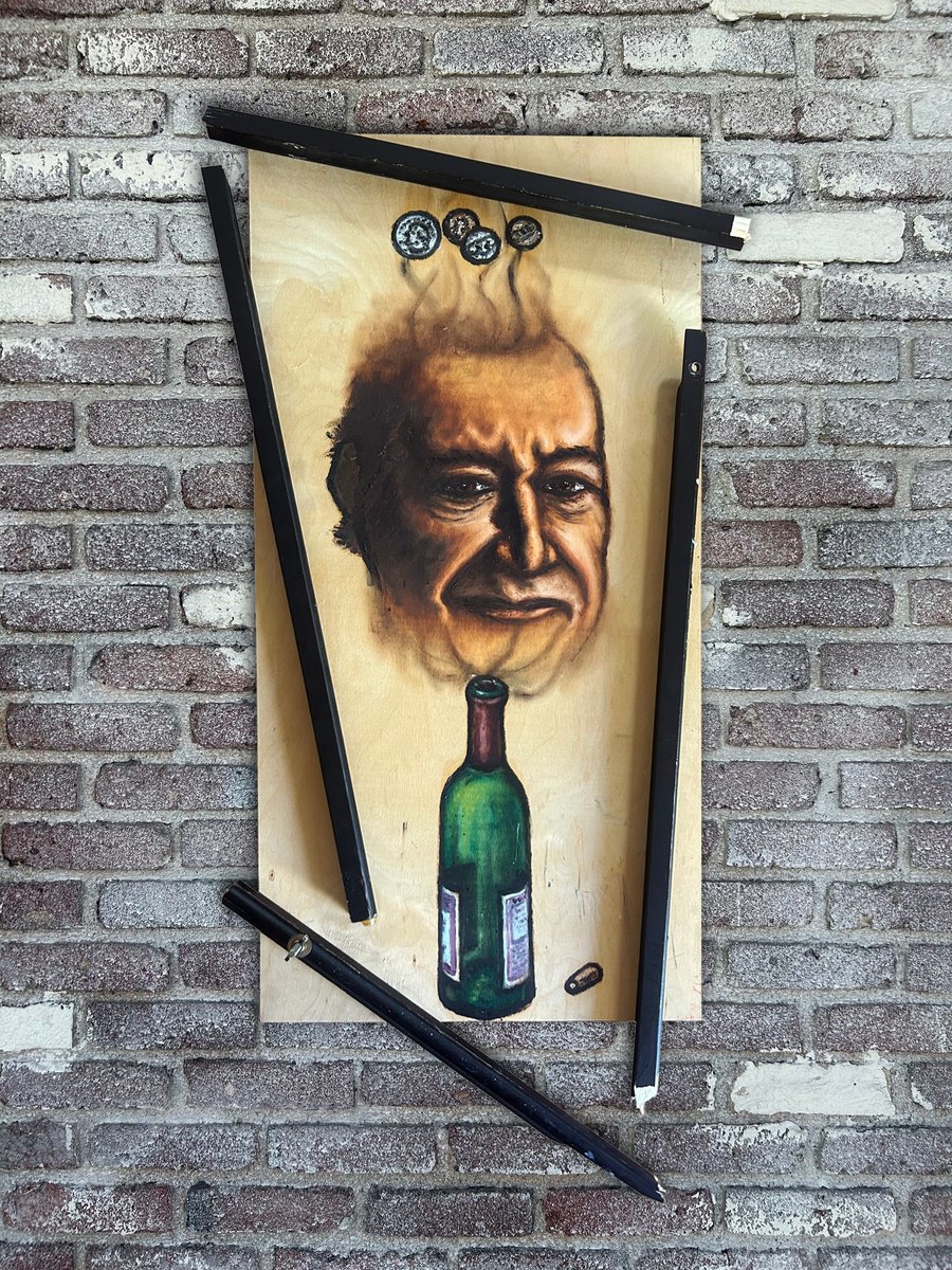 Urban And Pop Portrait Painting By Preston M. Smith (Pms), 15 X 28", "Supply And Demand", Original Artwork