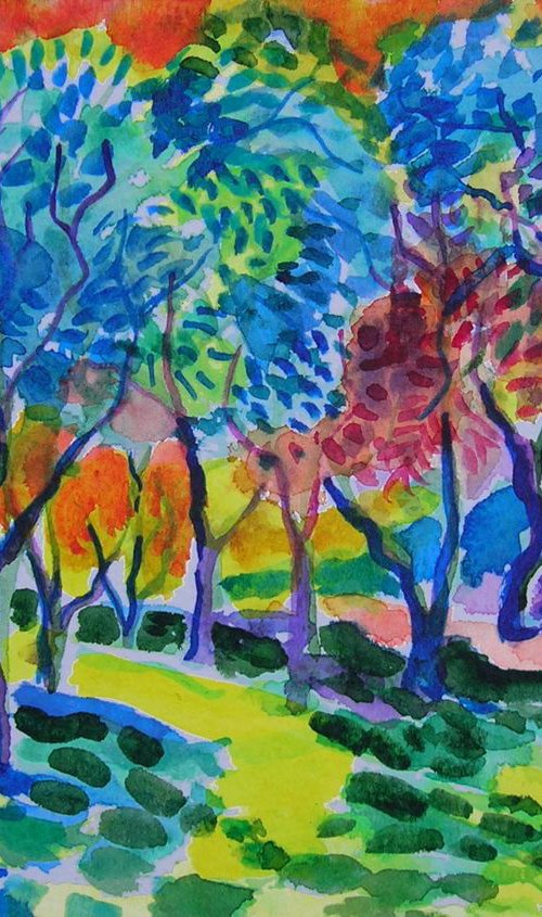Olives by the pink path by Maja Grecic