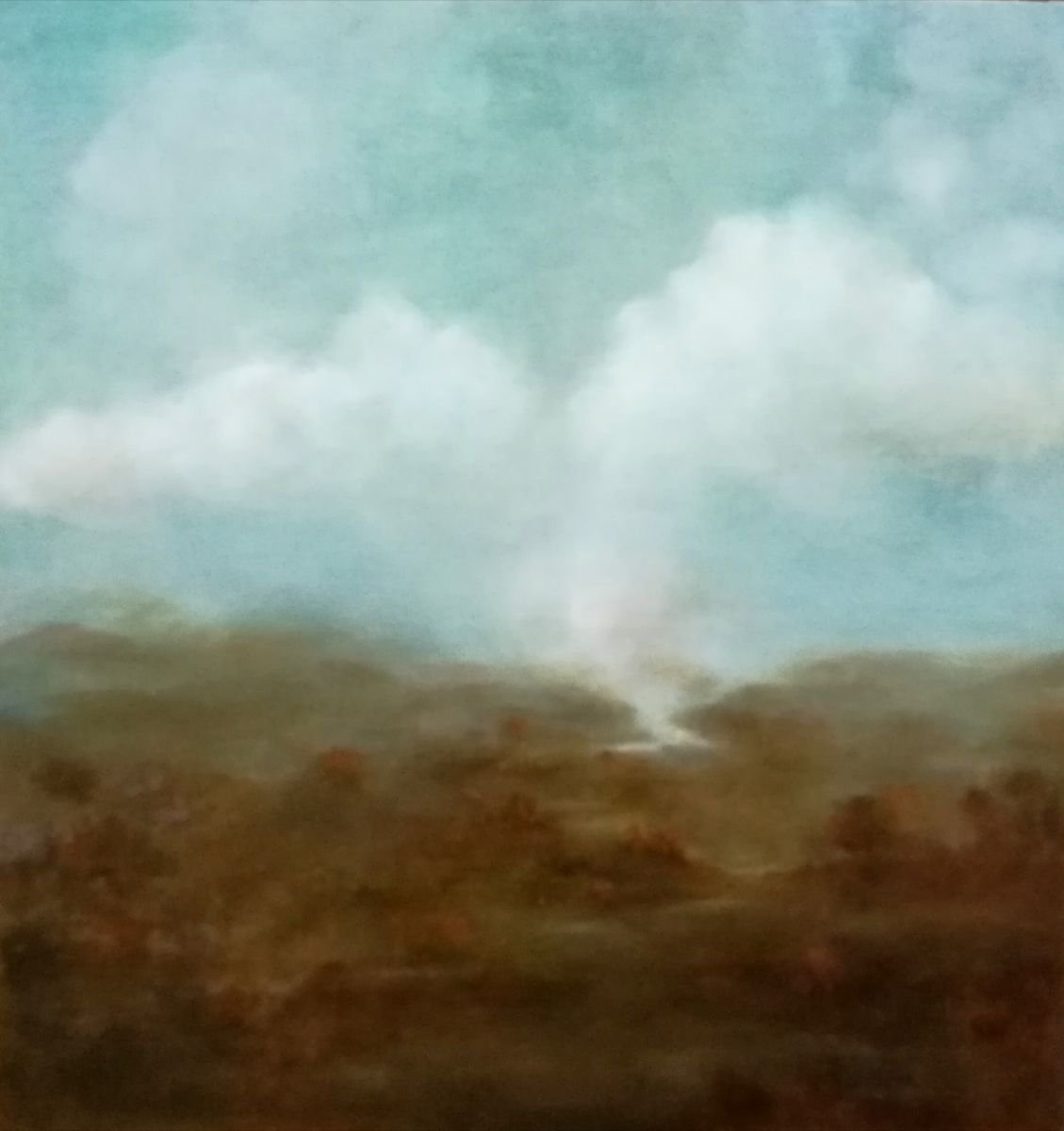 Expressive Landscape Oil Painting By Daniela Roughsedge, 11 X 12, Over The Hills And Far Away, Original Artwork