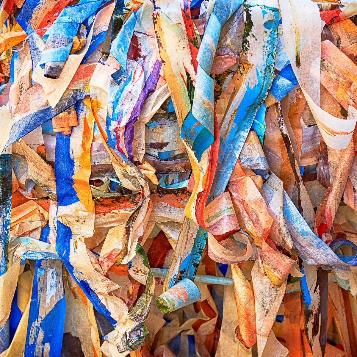 Abstract Photograph By Stephen Hodgetts Photography, 13 X 13", Paint Strips - Taormina Sicily, Original Artwork