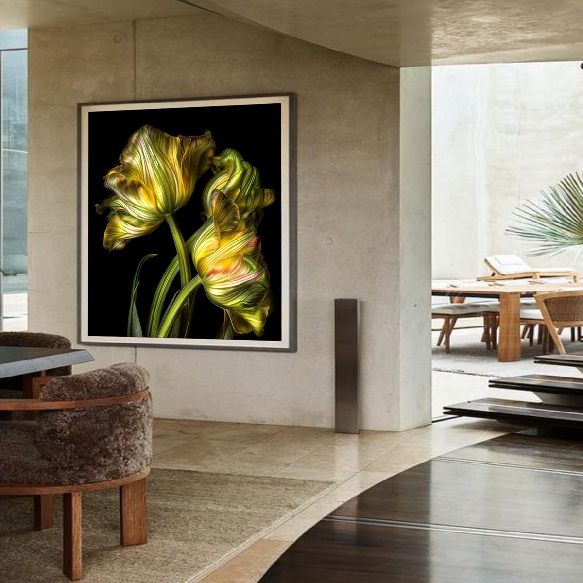 Photorealistic Botanical Photograph By Michael Filonow, 38 X 38", A Botanical 17A, Original Artwork