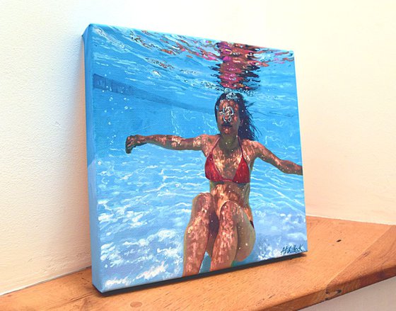 Underneath XIII - Miniature swimming painting