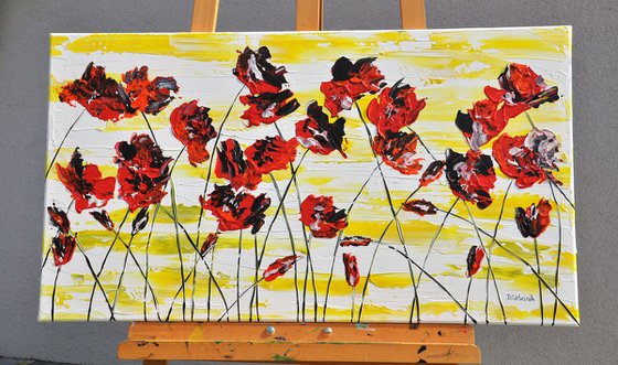 Red Poppies 2 90x50cm