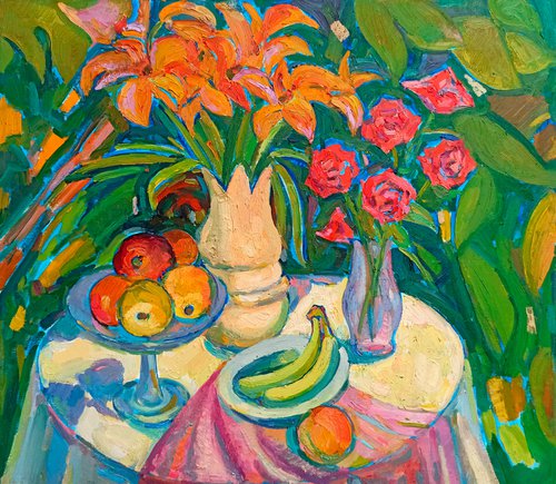 Still life with lilies by Peter Tovpev