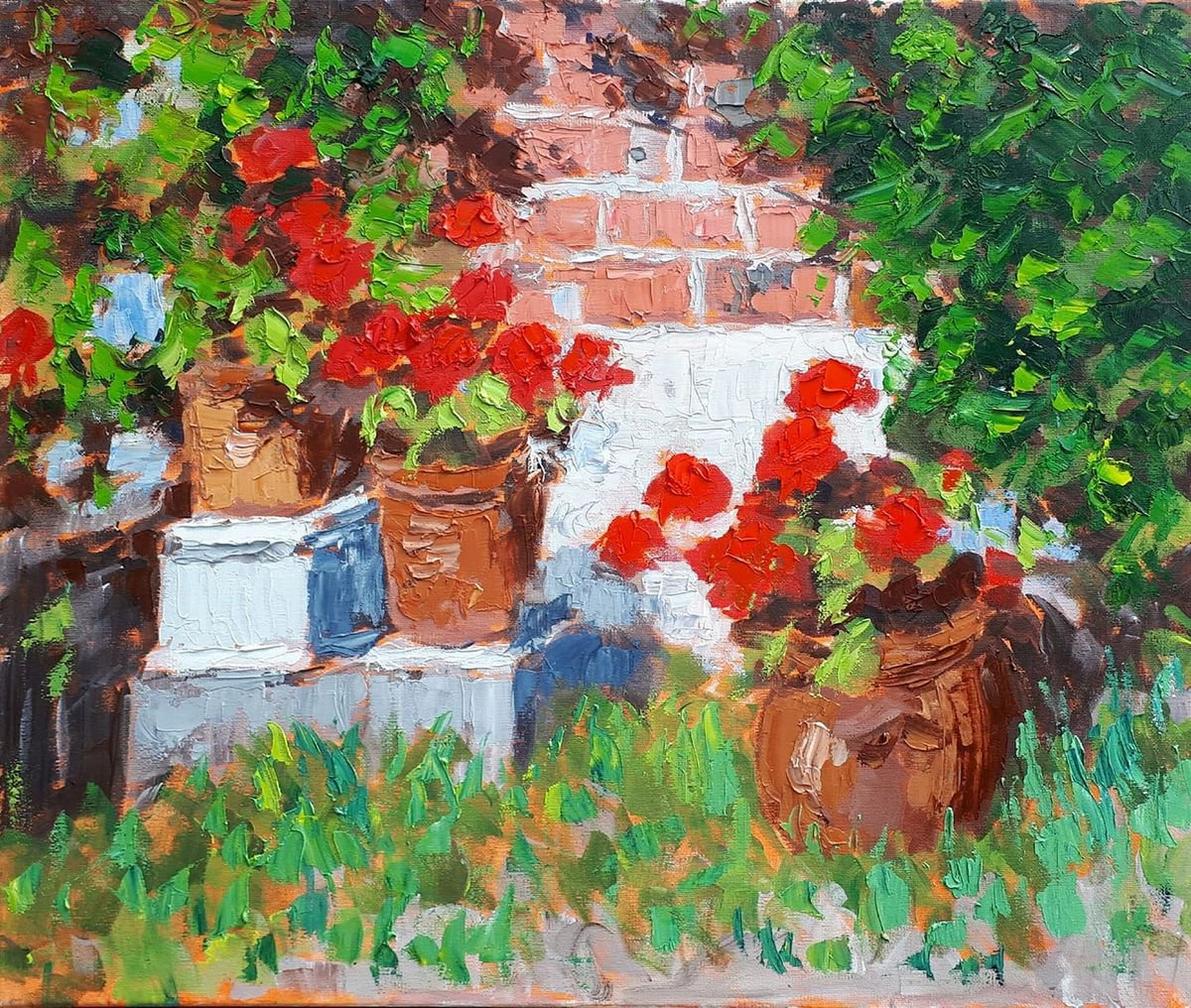 Botanical Oil Painting By Colin Ross Jack, 24 X 20, Flowerscape, Original Artwork